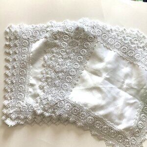 8 White Lace Small Placemats Mats Dinner Napkins Wedding Table Linens